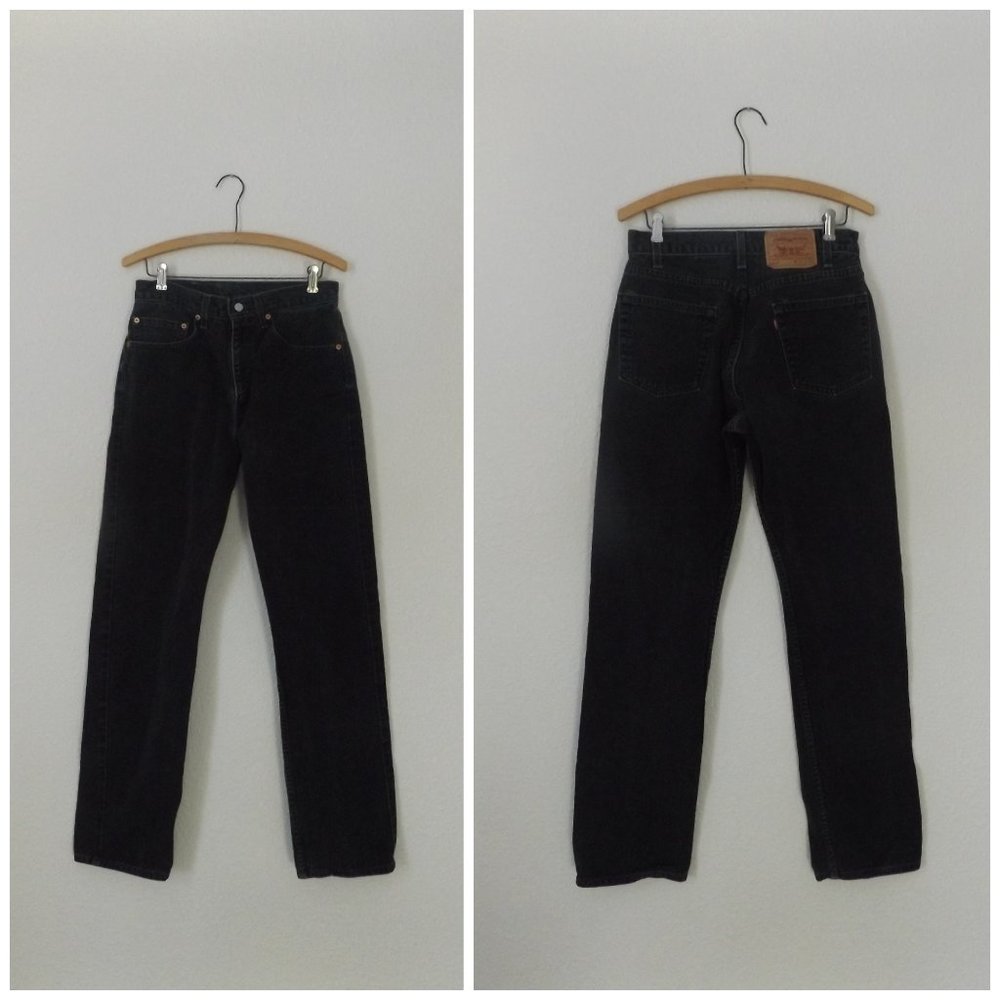 Vintage Levi's 505 Black Denim Jeans size 31 x 34